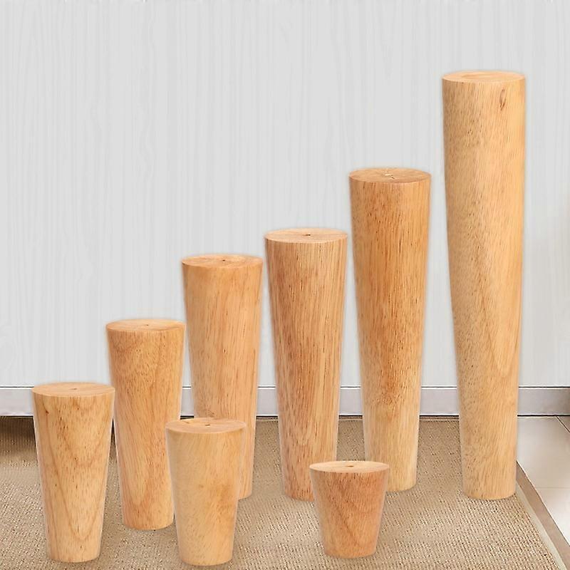 4 Gambe In Legno Massello Per Mobili - Piedini 6cm Per Tavoli, Divani, Letti E Armadi - Foto 2