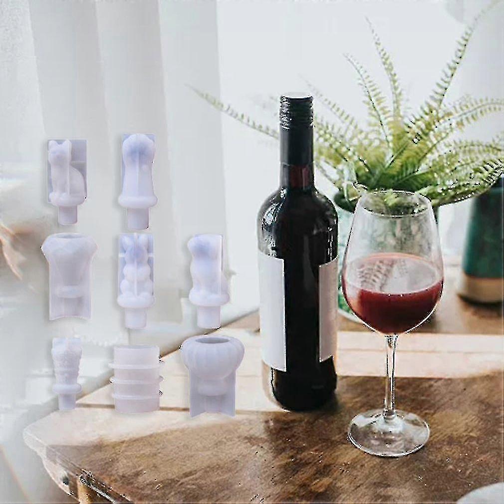 Lie Red Wine Bottle Stopper Crystal Epoxy Resin Mold Crown Cat Claw Rabbit Cork Silicone Mould Red Wine Accessories