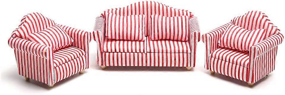 Dockhusmöbler i trä Dockhusmöbler Träsoffa, Mini dockhustillbehör för Mini dockhussoffa - skala 1/12