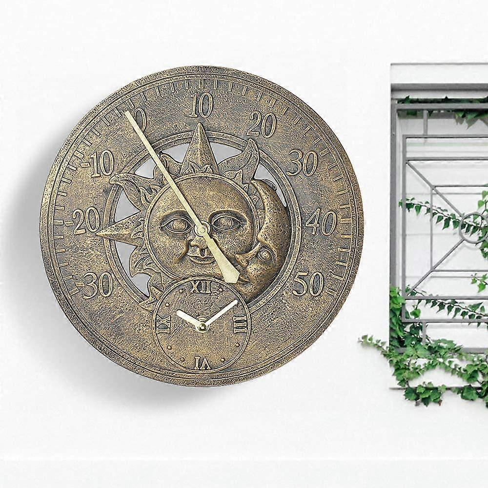 Garden Thermometer Clock 12 Inch