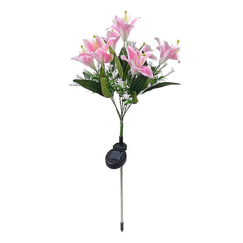 Pink, solar ground lamp LED simulation flower lantern