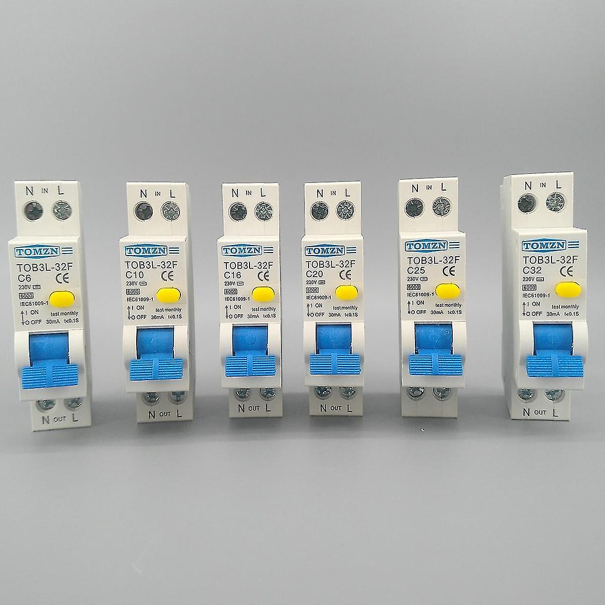 230v 50/60hz Rcbo, N 6ka- Differential Automatic Circuit Breaker With Over