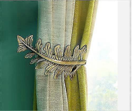 2pcs rustic curtain holdback,large vintage leaf design curtain tieback hooks,bronzo