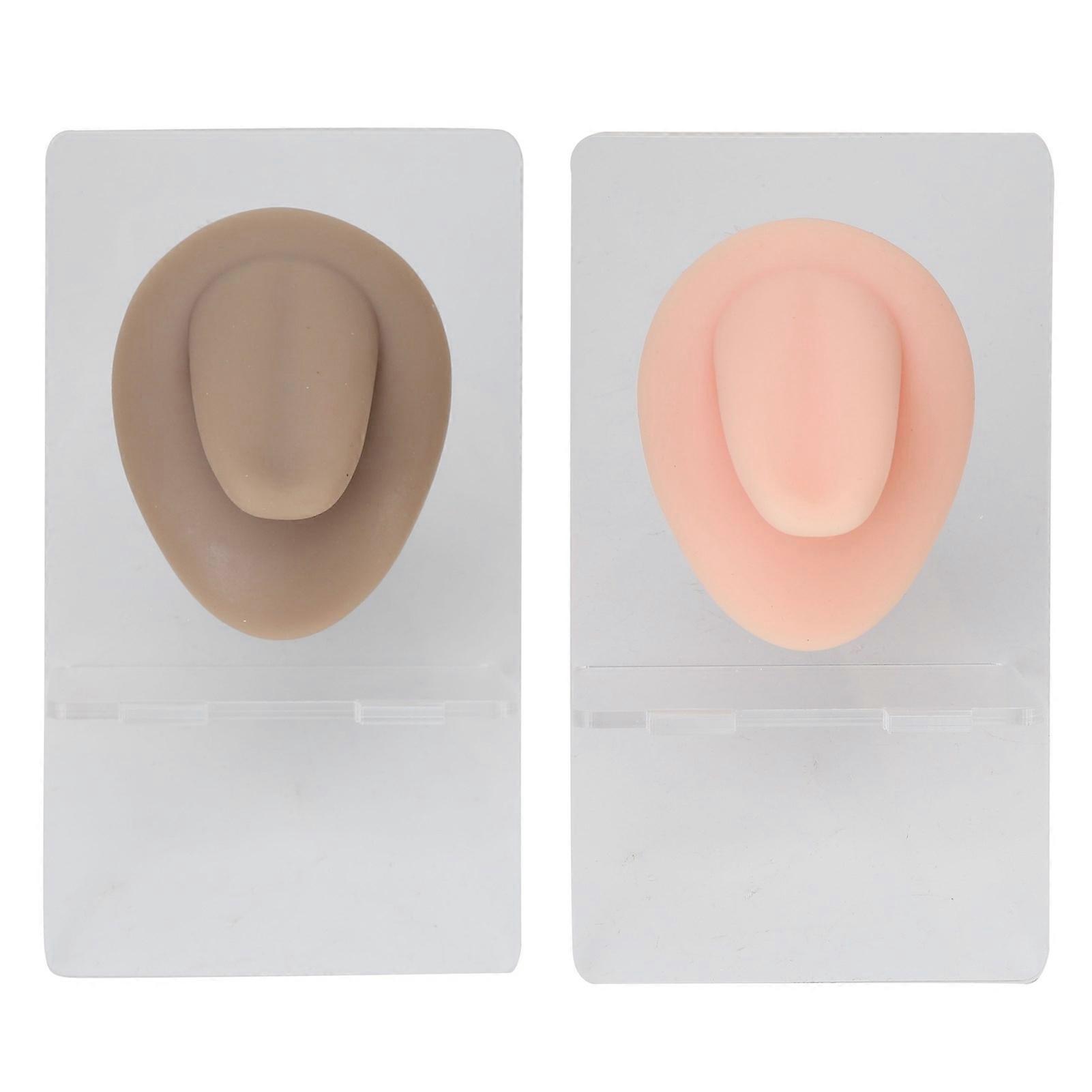 2 Set Piercing Practice 3D Simulated Silicone Tongue Model Reusable Tongue Model with Stand for Jewelry Display