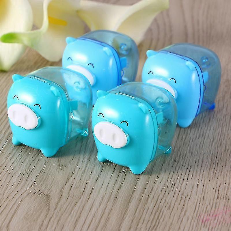 5pcs Mixed Colors Piggy Pencil Sharpener Cartoon Pig Handheld Sharpener