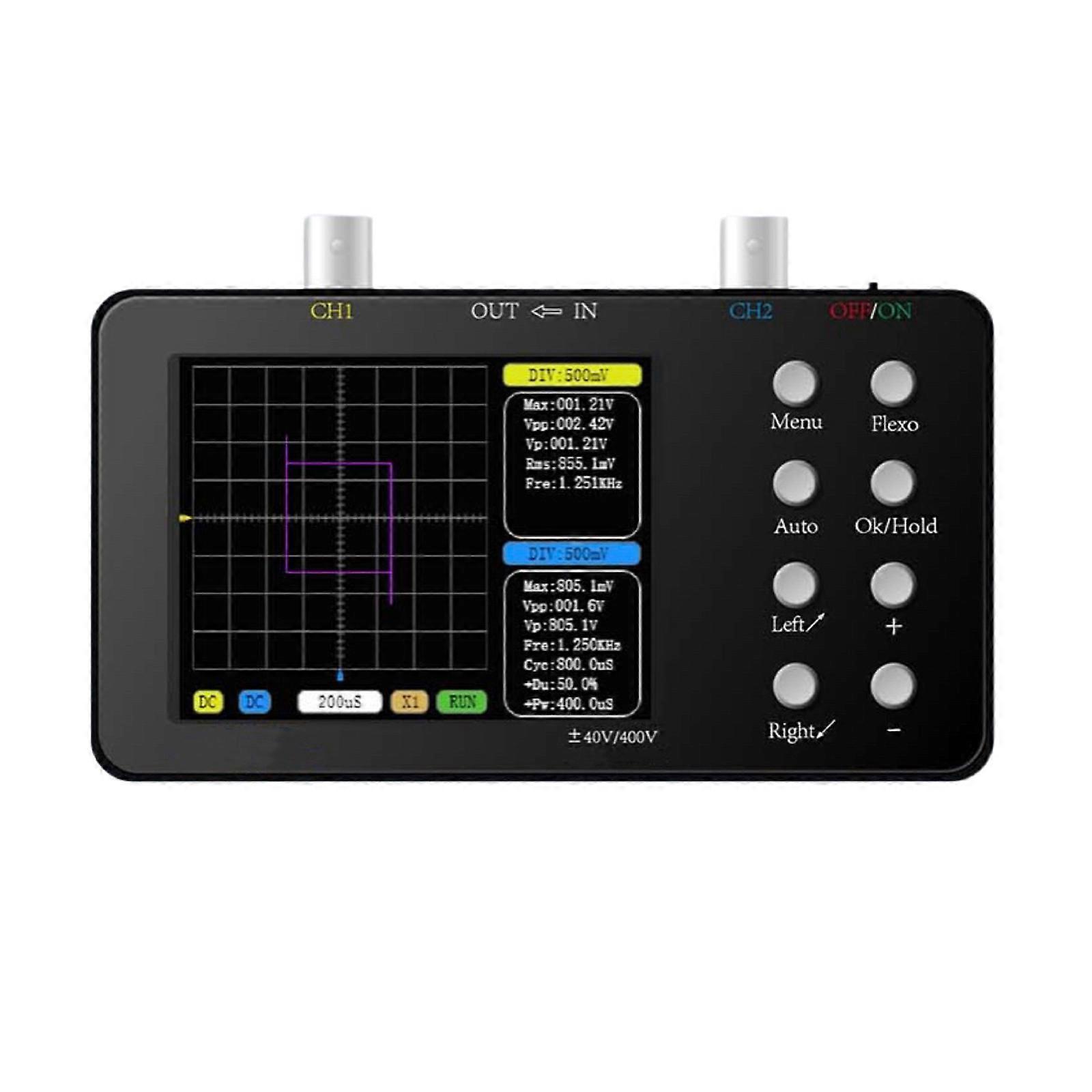 Digitalt Oscilloskop Oscilloskop 10MHz Båndbredde 2 kanals Signalgenerator Tester Fg