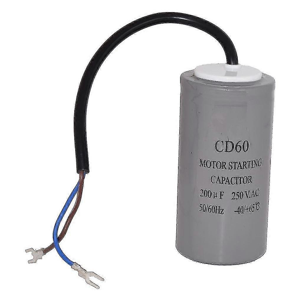 Universal 200UF / 200MFD AC Motor Start Capacitor with Cable 250v