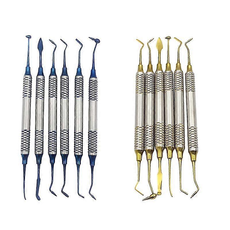 6pc Dental Composite Resin Filling Spatula Titanium Plated Head Resin Filler Set Hfmqv