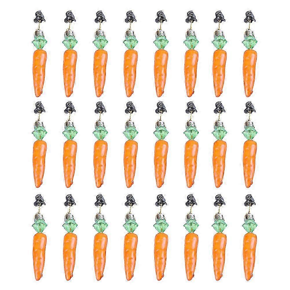 24pcs Beard Ornaments Small Carrot Shape Beard Clips Easter Hanging Decors