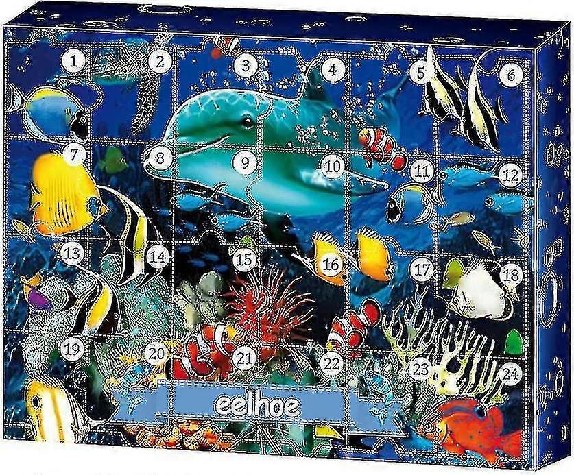 Advent Calendar , Fish Advent Calendar,cute Marine Life Fish Whale Shark Tortoise Starfish And So On