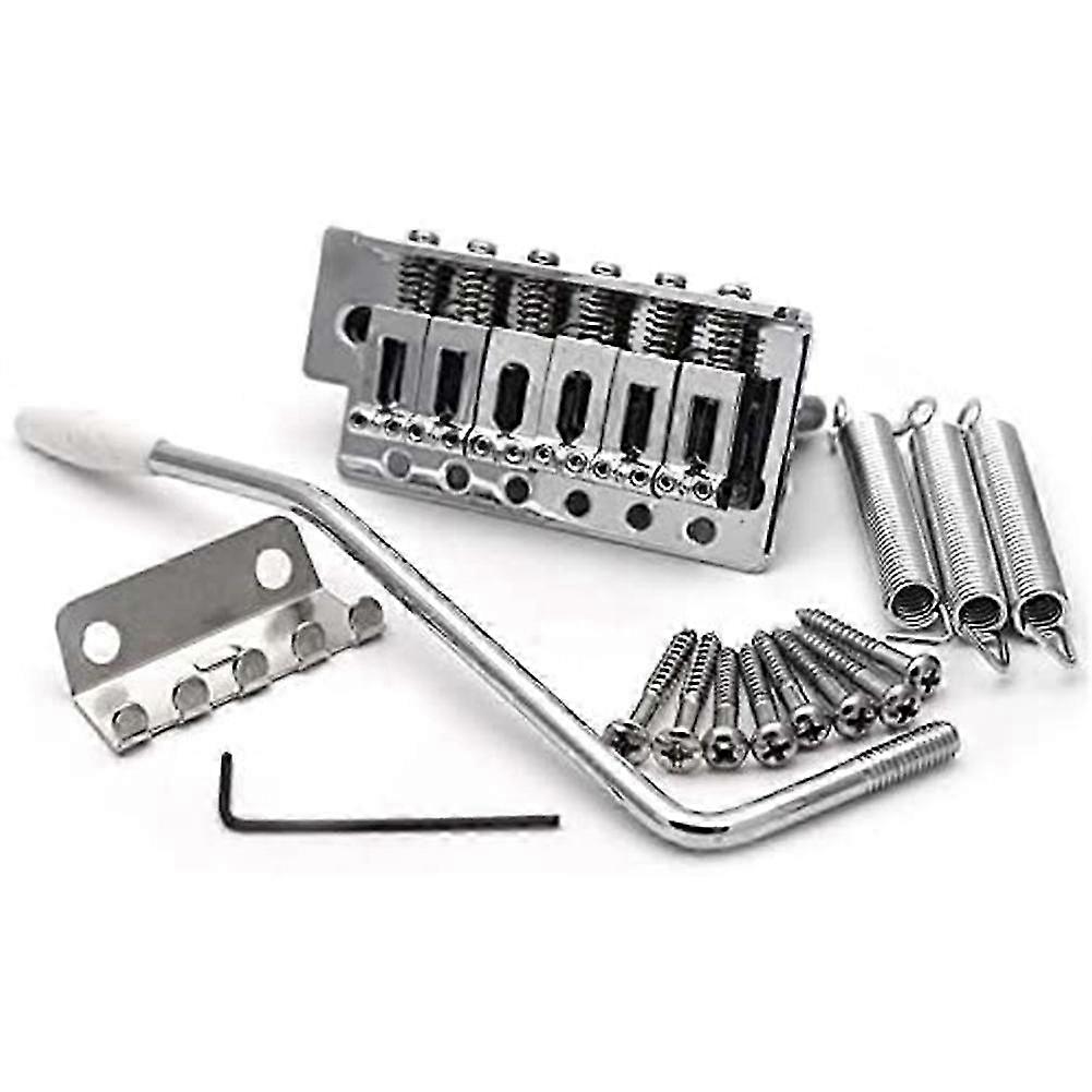 52,5 mm Gitarr Stratocaster Tremolo Bridge Set för Fender Strat Squier Elgitarr Ersättning, silver