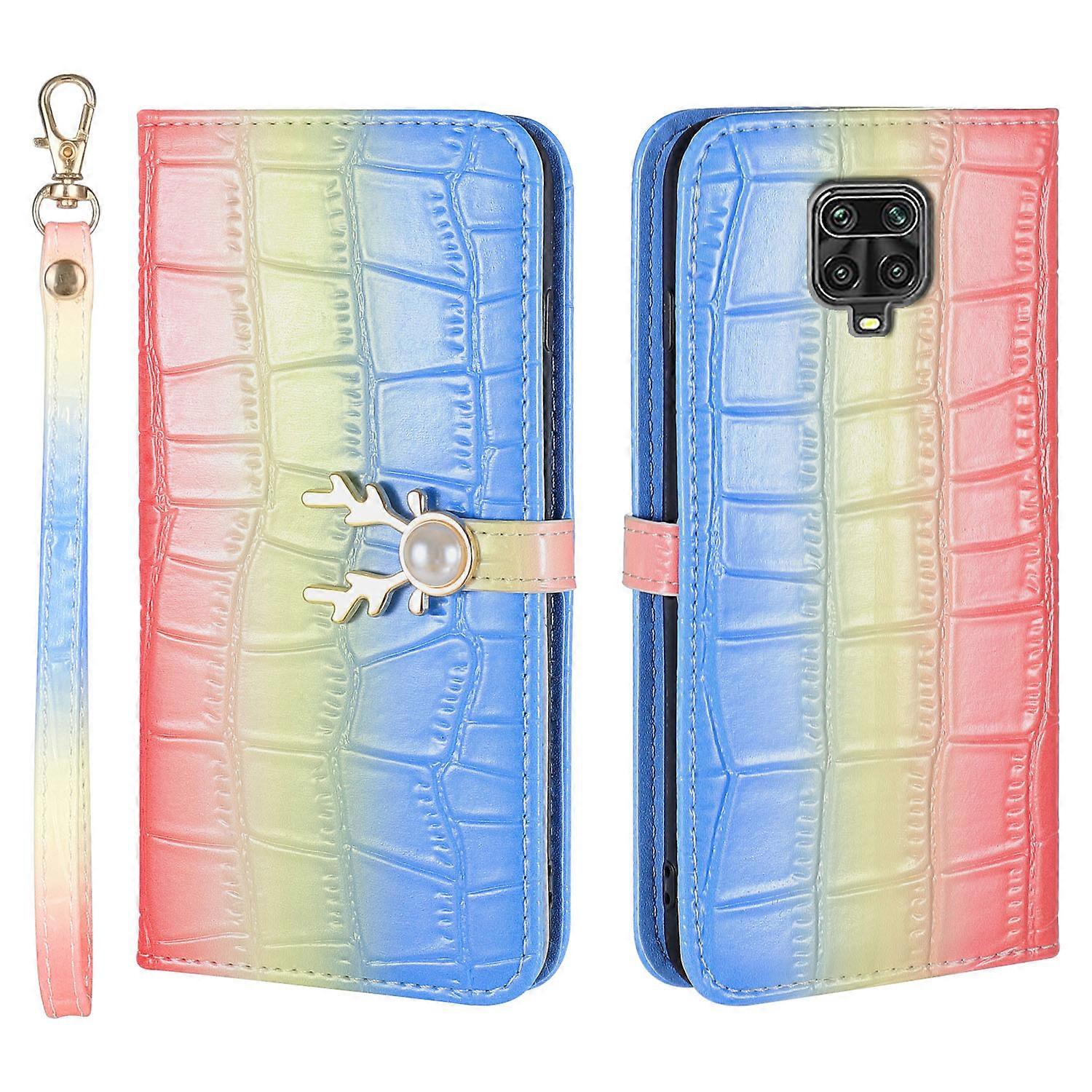 Elk Pattern Phone Case for Redmi Note 9 Pro with Card Holder, lanyard, PU Leather Material, Wallet Function, Corner Fall Protection