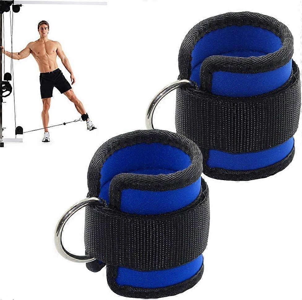 2PCS Ankle Straps for Strength Training, Adjustable D-Ring Fitness Ankle Wrist Strap with Durable Pigtails for Abs, Legs and Buttons Weights Exercises