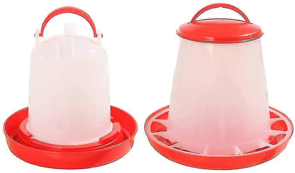 Geflügelfutterautomat + Tränke, Futterspender, Kükentränke, Geflügelfutterautomat Set_s