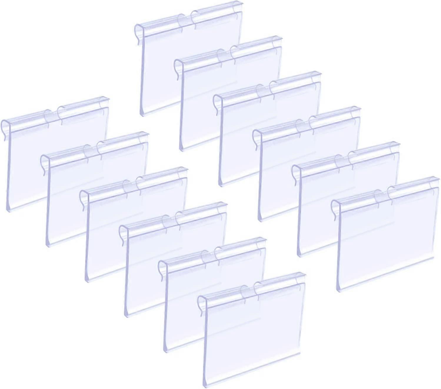 70pcs Clear Label Holders Plastic Sign Display Holder Price Card Holder for Office Shelves Store Bakery Supermarket Grocery Market (6x4cm)