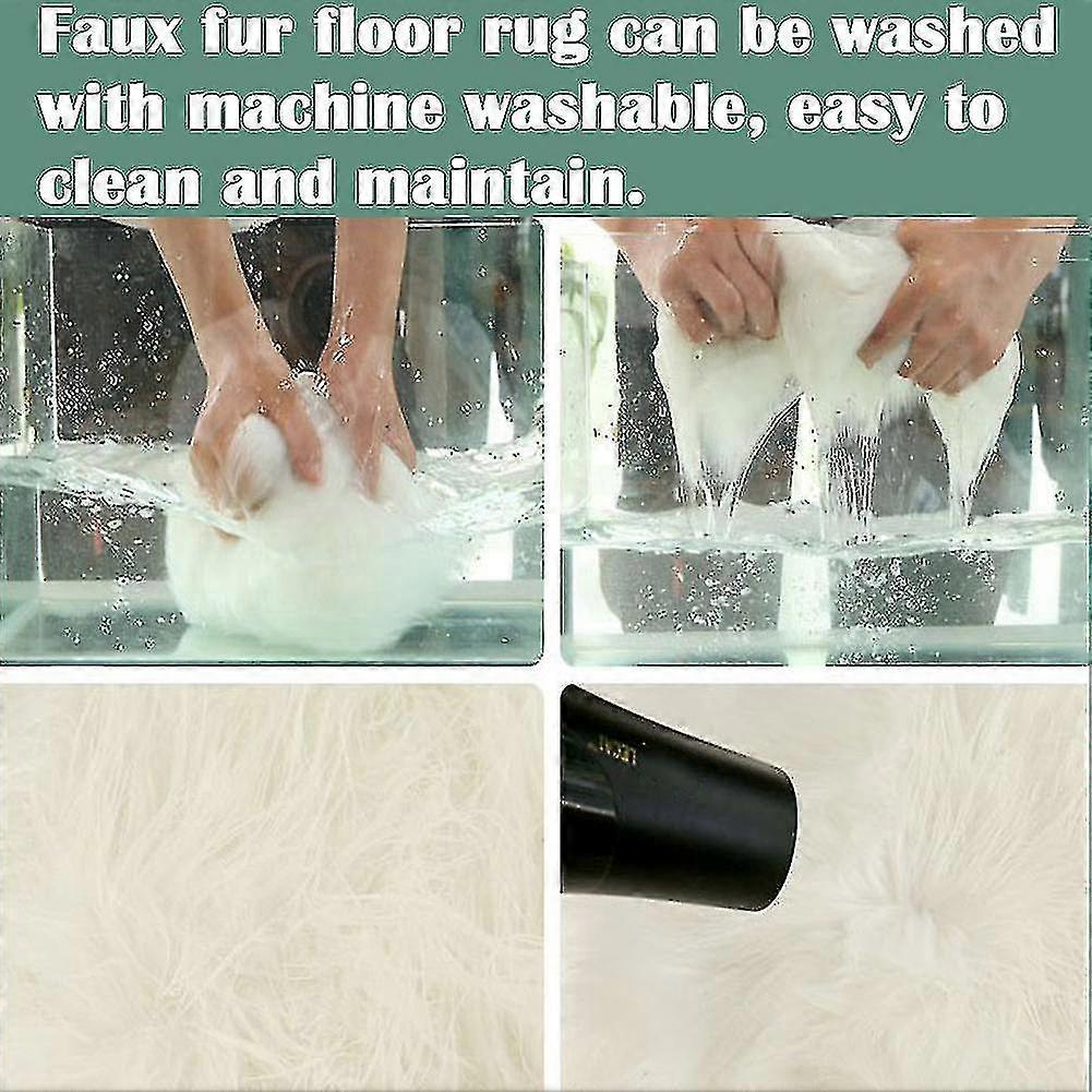 Soft Area Rug Sheepskin Fluffy Faux Fur Rug Home Mat 40x60cm(size, Color :120x160cm- Beige)