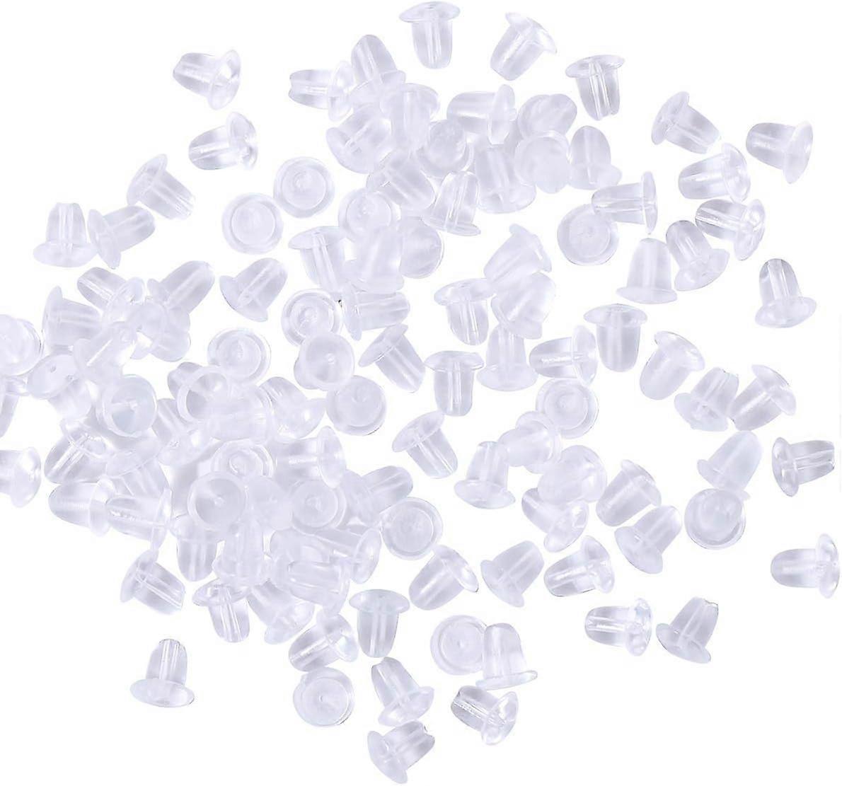 Earring Backs for Studs - 500PCS Clear Bullet Clutch Stoppers, Hypoallergenic