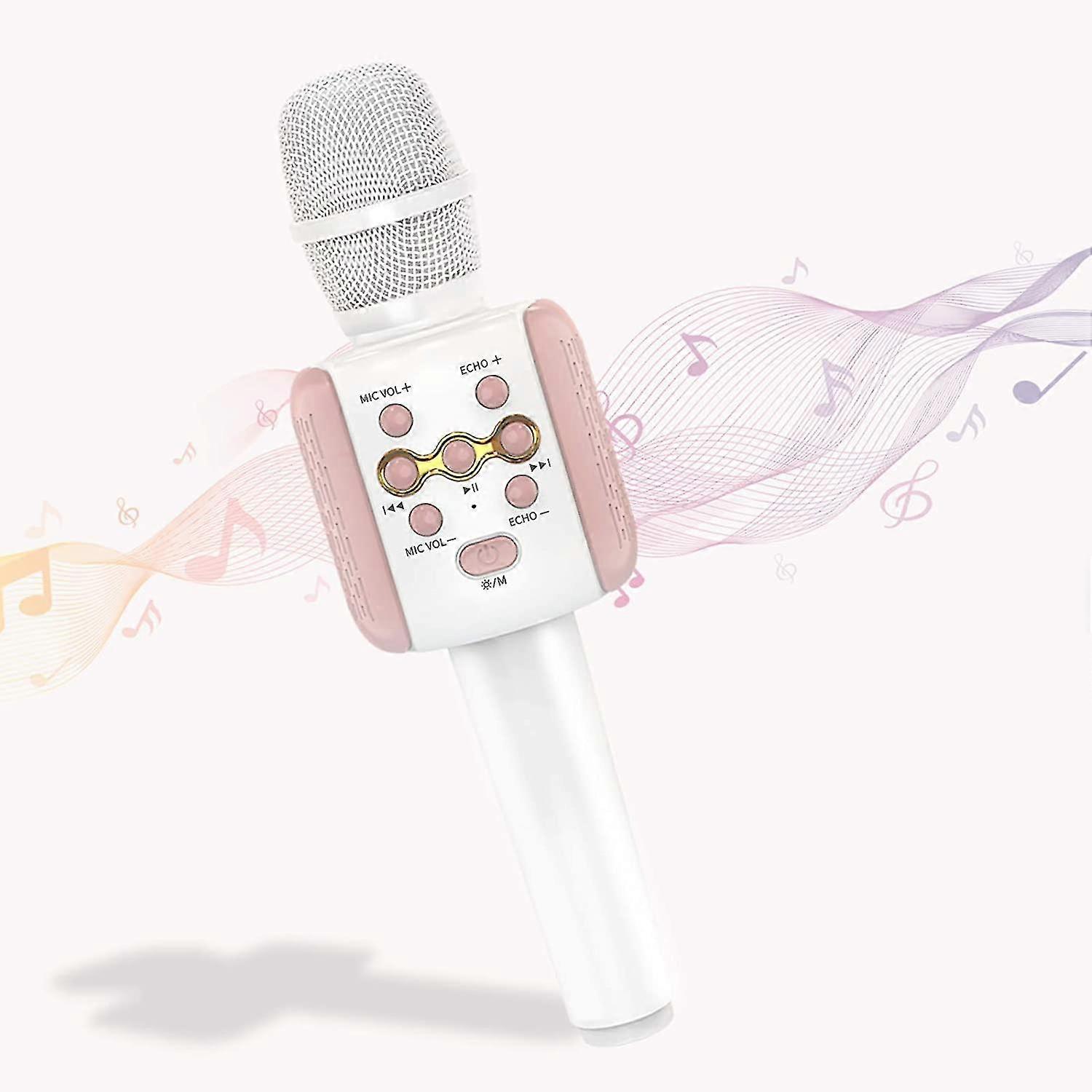 Drahtloses Bluetooth-Karaoke-Mikrofon mit LED-Licht, Kinder-Karaoke-Maschine, Handheld Drahtlose Mikrofone mit Lautsprecher, Mikrofone Geburtstag Home Party