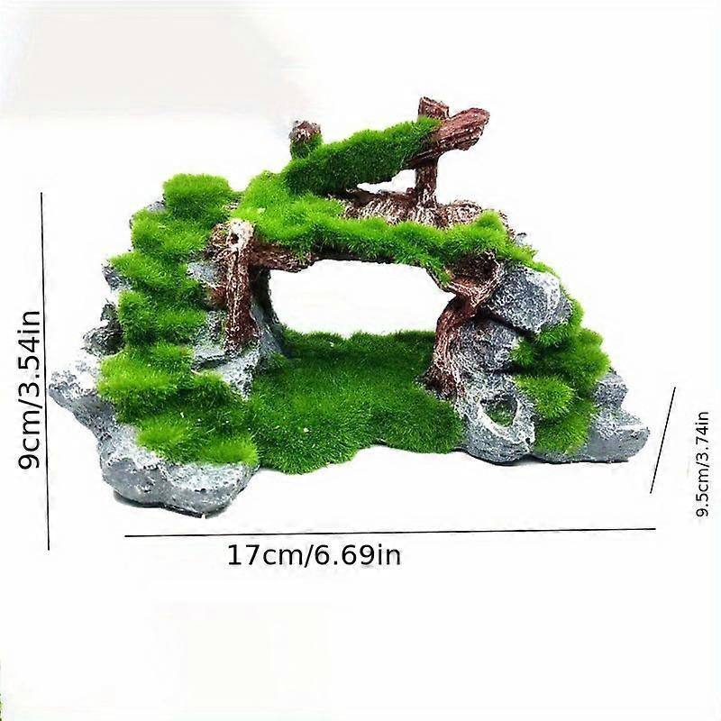 1pc Reptile Tortoise Climbing Platform Aquarium Fish Tank Landscaping Fake Mountain Simulation Bridge Ornament