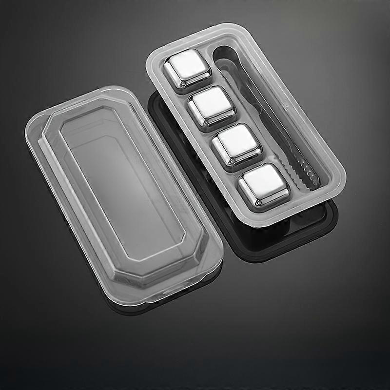 4/6/8pcs, Stainless Steel Ice Cube, Reusable Chilling Whiskey Stones, Whiskey Stones, Whiskey Chilling Rocks, Reusable Ice Cube For Drinking Beverage