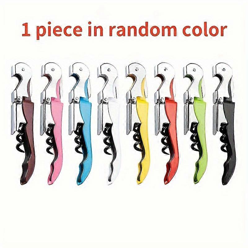 Sommelier's Choice: Compact Double-Hinged Corkscrew with Foil Cutter Easy Wine Opening, Durable & Portable (Color Varies)