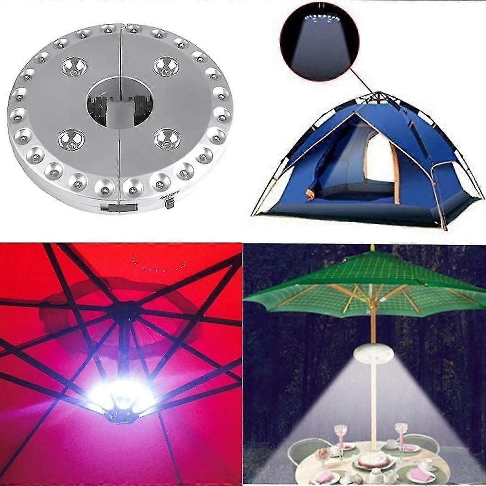 28 Led Wireless Parasol Lights For Outdoor Activities Silver