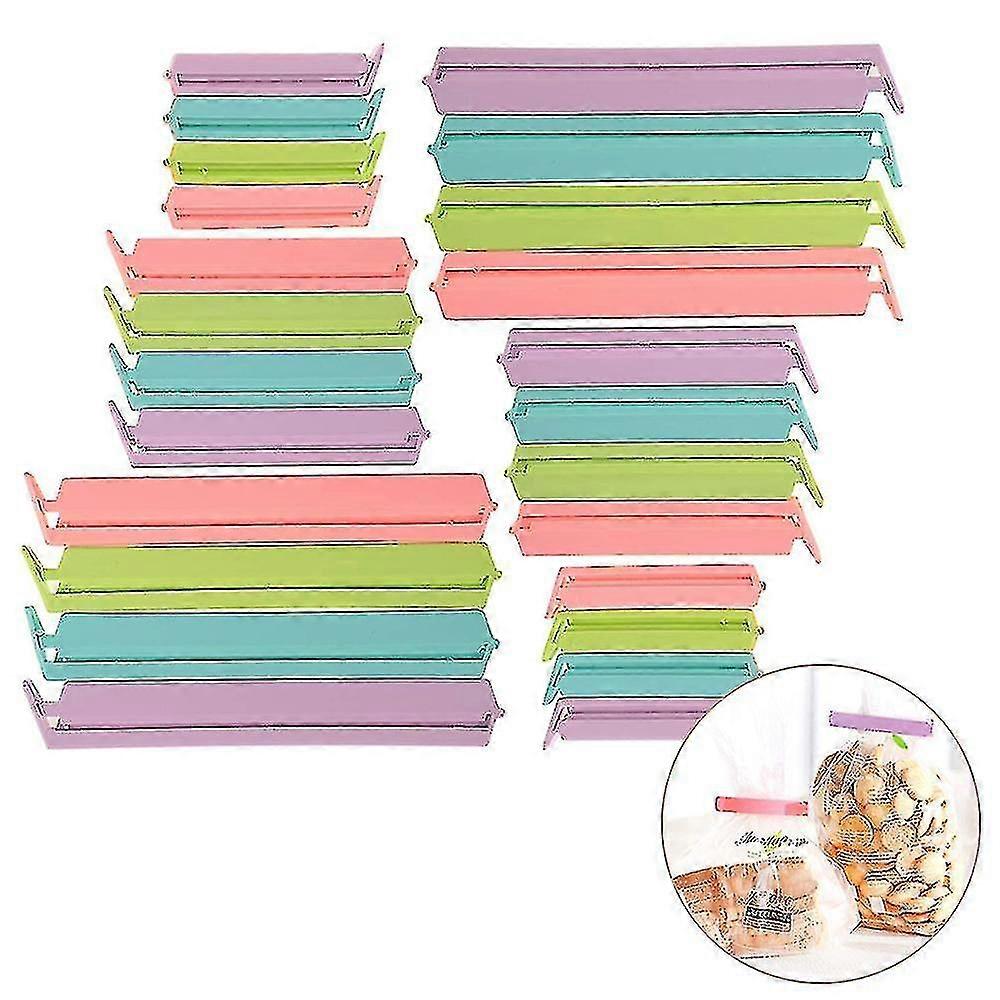 24 Pack Closure Clips, Bag Clips Snacks Bag Closure Clips Plastic Food Bag Sealer Clips Grocery Closure Clips (3 Sizes)