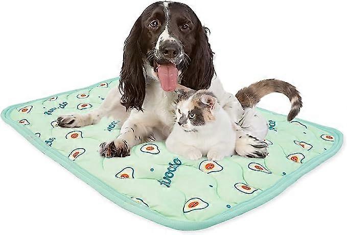 Køleseng til katte/hunde, kølemåtte til kæledyr lavet af issilke, vaskbar kølemåtte af issilke, køletæppe til kæledyr