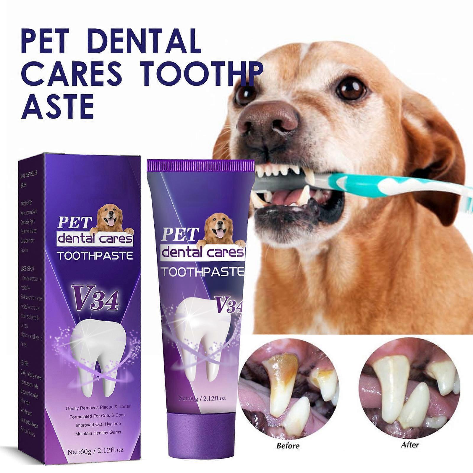 Comparer les prix de Unbrand Dentifrice pour chien de soins dentaires pour chien, dentifrice pour animaux de compagnie Odeur de bouche propre Taches dentaires de tartre...