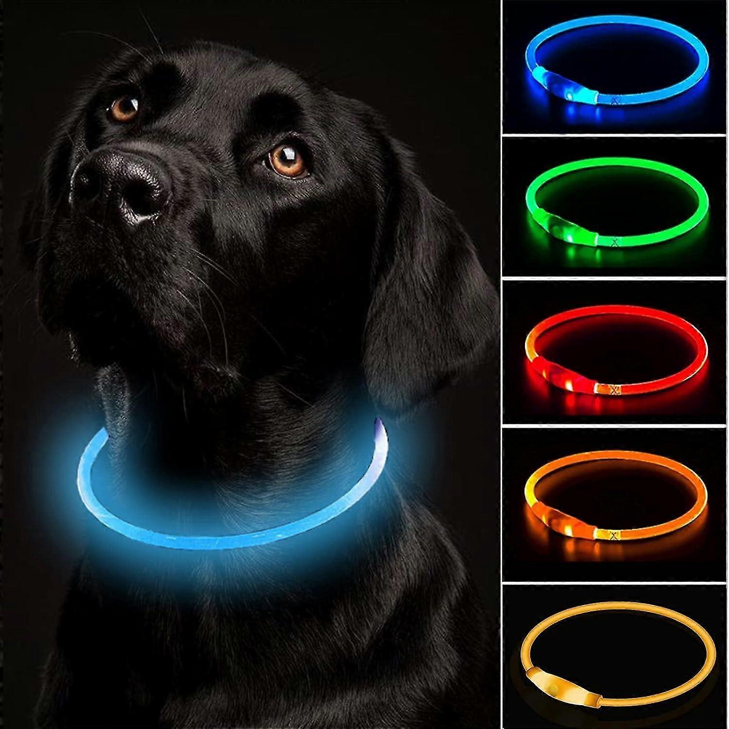 Light Up Dog Collar USB Rechargeable Flashing Collar Adjustable Length, Cuttable Waterproof Flashing