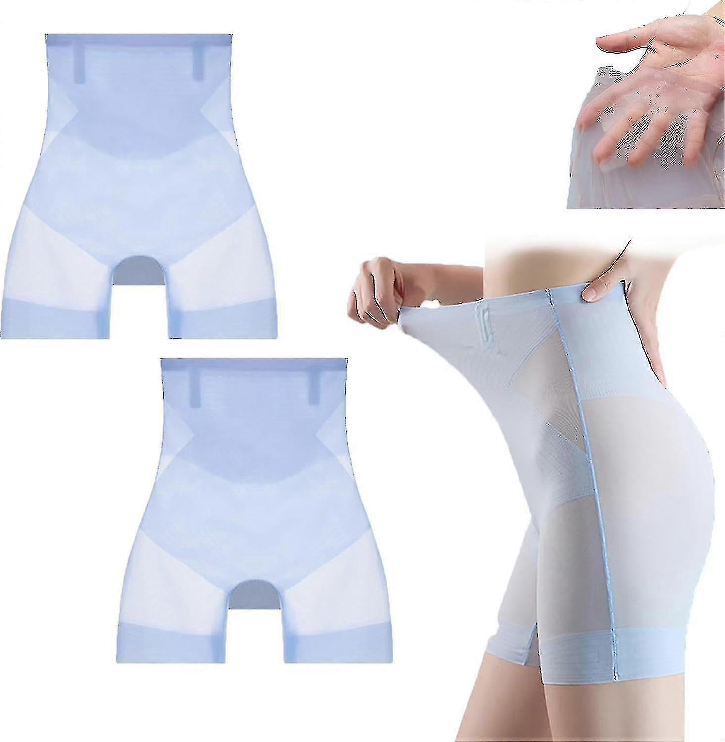 2kpl erittäin ohuita viilentäviä vatsan muotoiluvaatteita, ultra vatsan lantion nostohousut, saumattomat jääsilkkiset korkeavyötäröiset alusvaatteet
