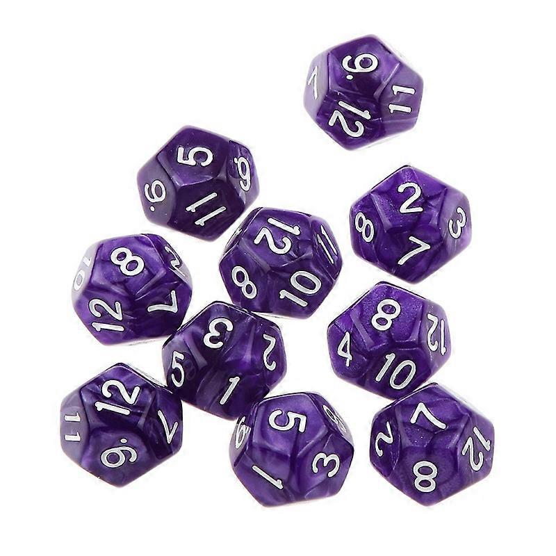 10pcs/set 12 Sided Dice D12 Poliédrico Dice Família Party Board Game Acessórios Pub Club Game Acrílico Dice