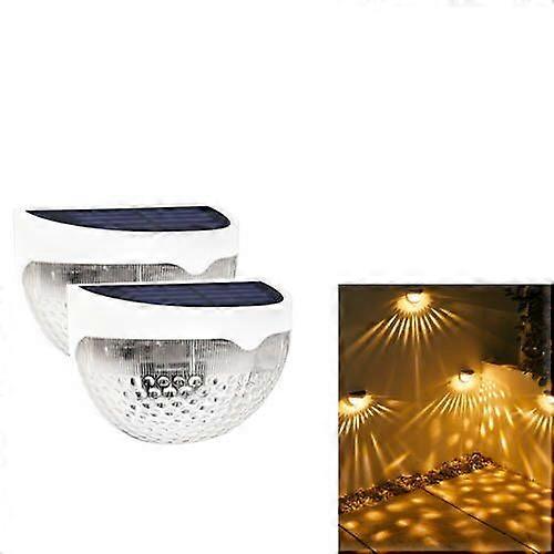 Outdoor Solar Deck Lights, 2 Pack Bright Garden Solar Fence Lights, Waterproof Solar Wall Step Lights