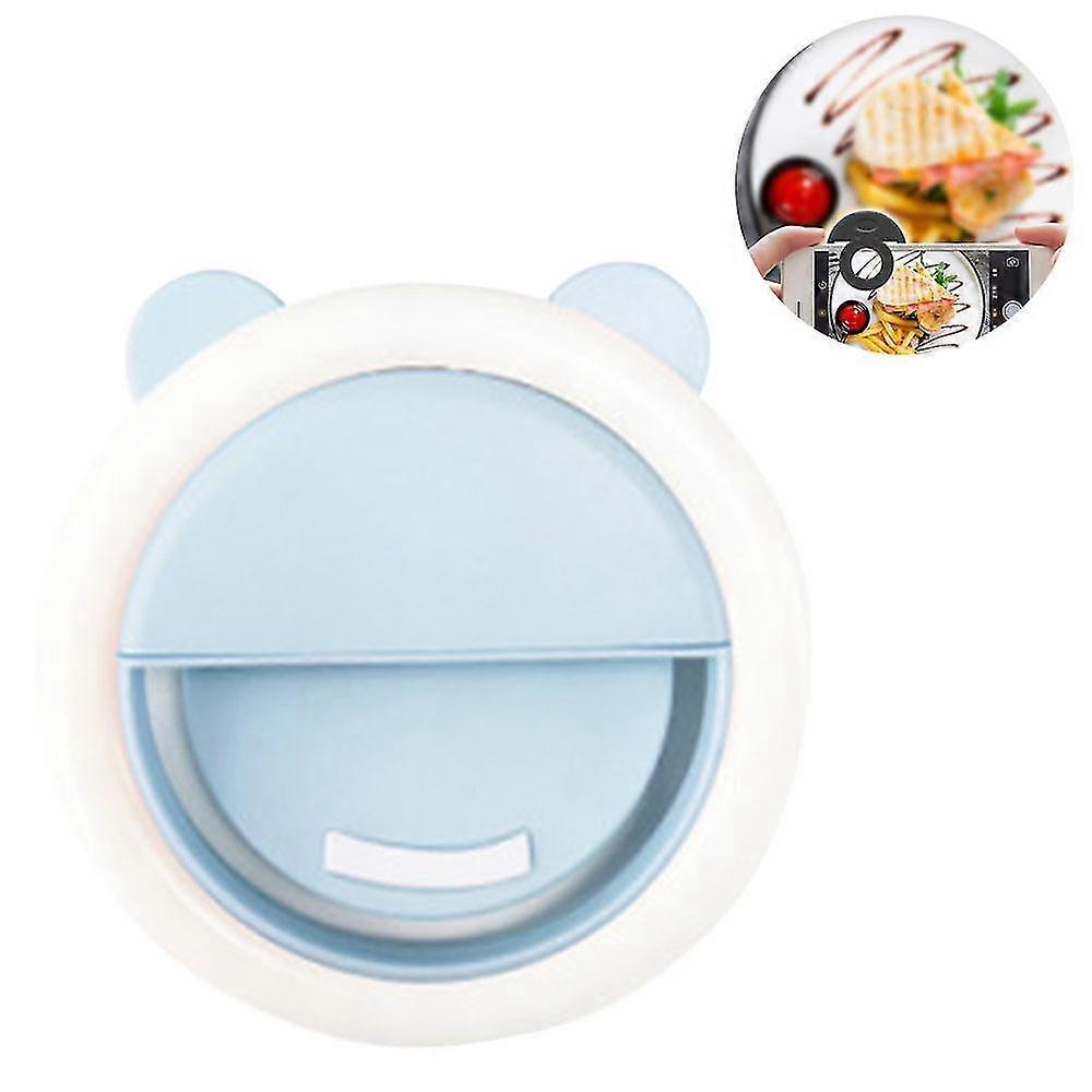 Selfie Ring Light, Laptop Ring Light Clip With Rechargeable Led Portable Ring Light-blue