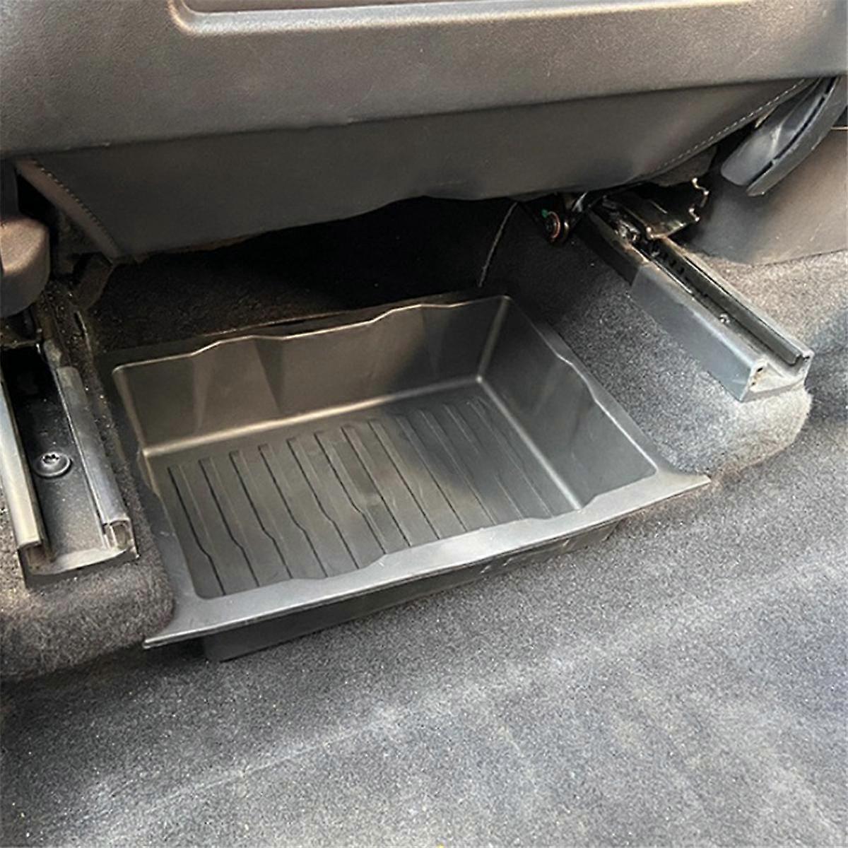 2PCS Car Under Seats Storage Lower Boxes Organizer Trays Case Drawer Box TPE for Model Y Stowing Ti