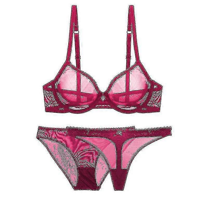 Varsbaby Sexy Bra Set Ultrasottile Trasparente Trasparente Trasparente Mesh Underwear Set 3 pezzi