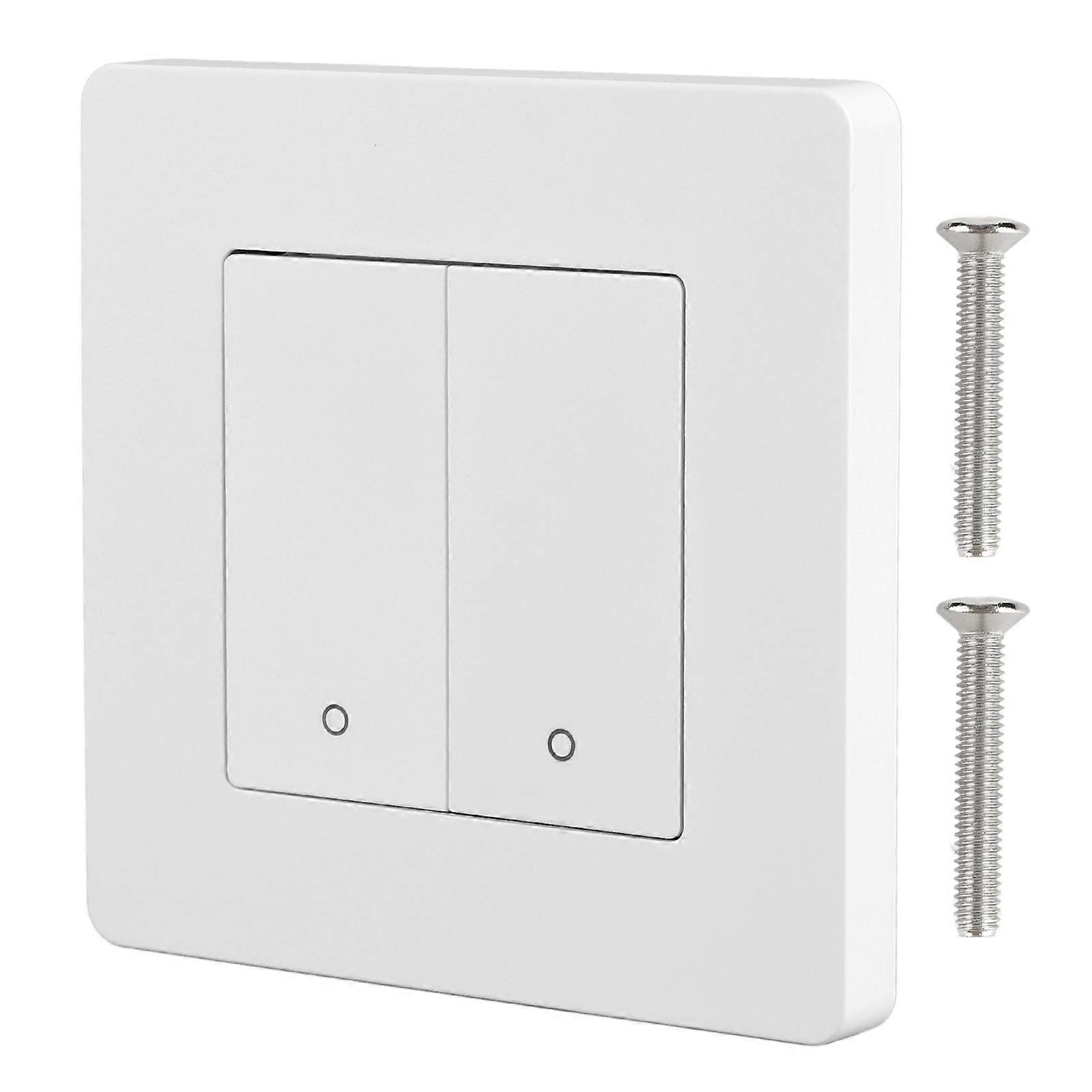 Smart Light Switch for Zigbee 2 Gang Timing Dimming Reverse Dual Control Smart Switch Panel AC100240V White