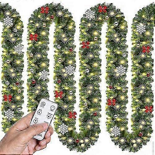 クリスマスガーランドイルミネーションデコレーションリモコン5m80LEDタイマー調光可能7ライトモード屋外クリスマスデコレーションクリスマスガーランドファーガール