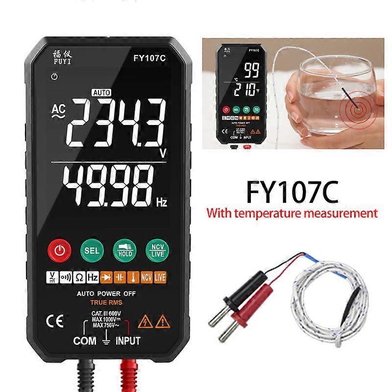 FY107C 6000 Counts Professional Digital Multimeter AC DC Voltage Ture RMS NCV Transistor Capacitor Temp Auto Voltage Smart Meter