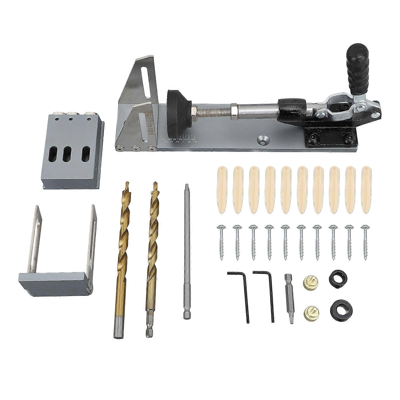 Pocket Hole Jig Kit Flexible Accurate Carpentry Inclined Hole Positioner Jig for DIY Woodworking Carpentry Locator