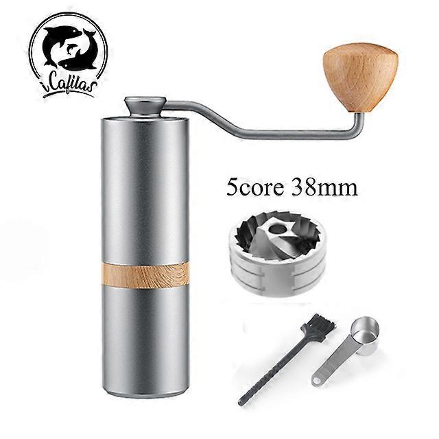 Coffee Grinder Manual Portable Mill 420 Stainless Steel 5 Burr 38mm 30G Capacity  Titanium Plating Burr