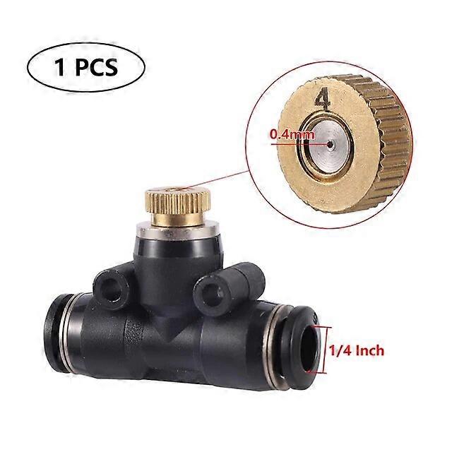 0.2/0.3/0.4/0.5mm Brass Spray Nozzle Atomizing Nozzle Kit for Cooling System 1/4" Tube Low Pressure Garden Yard Atomizing Nozzle