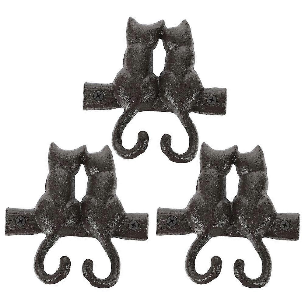 2pcs Cat Design Hooks Wall Mounted Coat Hooks Bedroom Bags Purses Hanging Hooks