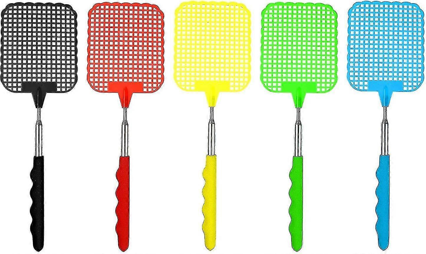 5pcstelescopic Fly Swatters Manual Swat Pest With Durable Extendable Handle (4-d-w)
