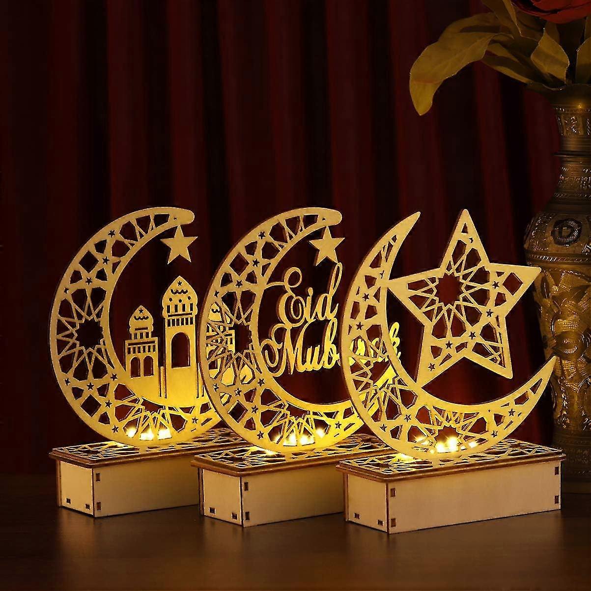 3pcs Ramadan Mubarak Night Light