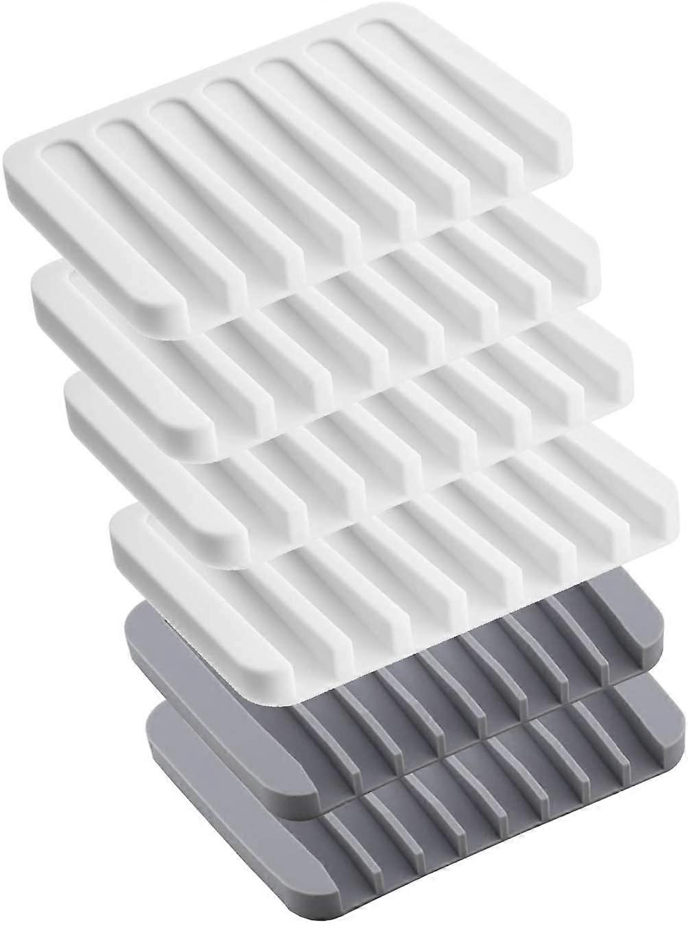 6 Pack Silicone Soap Dish Holder Soap Tray Case for Shower