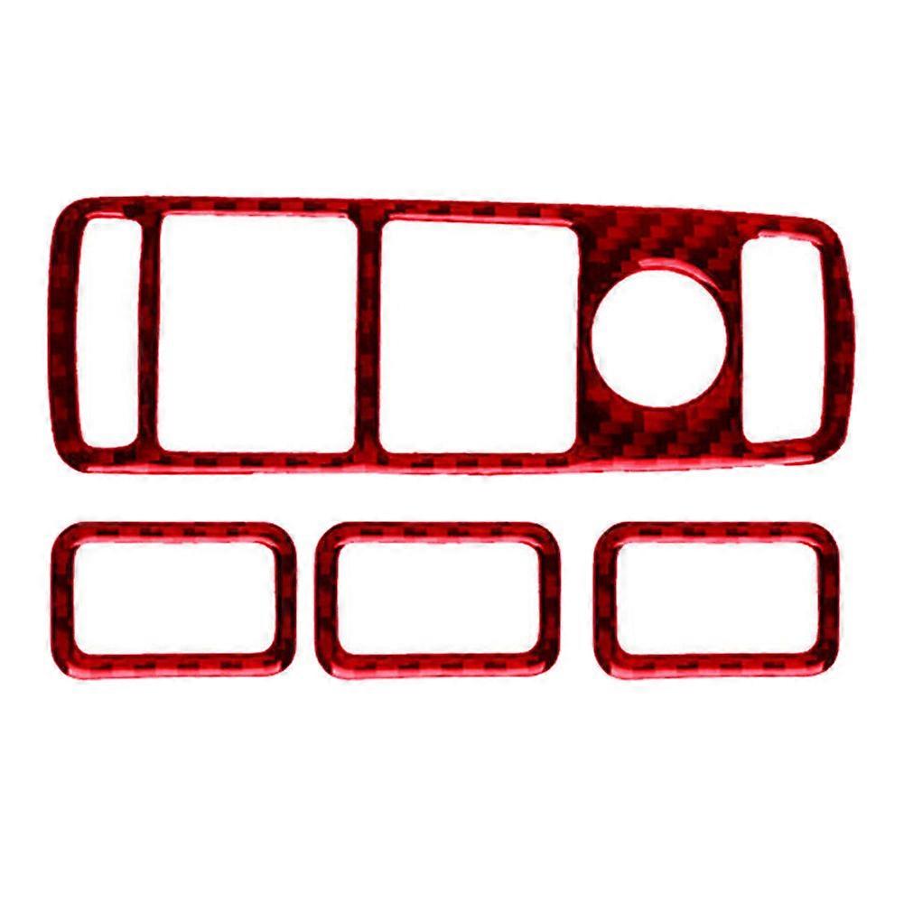 Red Carbon Fiber Window Lift Switch Trim Fits for C-Class W204 2007-14