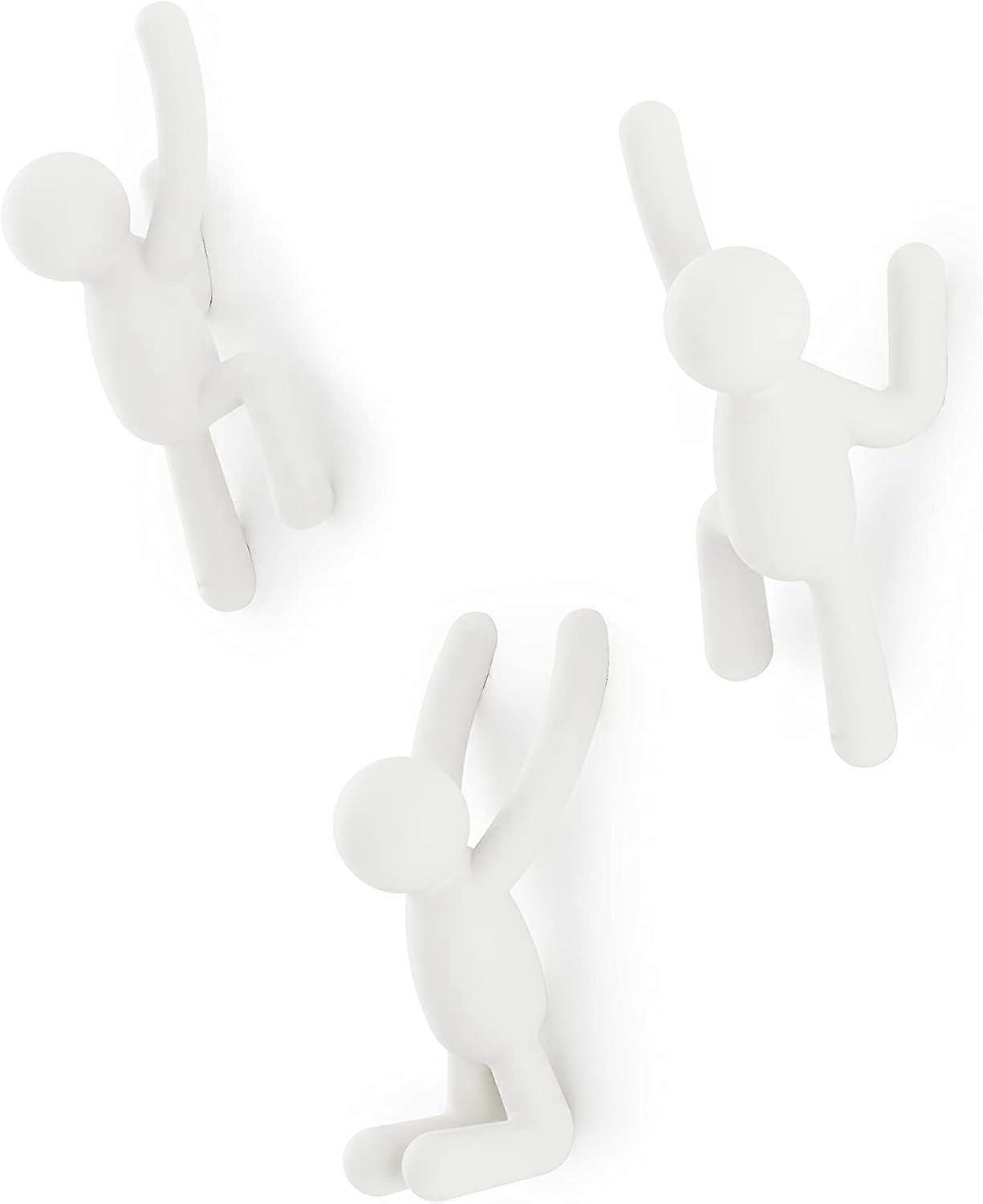 Set of 3 wall hooks, white