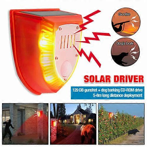 Home Solar Power Alarm LED Light Strobe Lamp Wireless Motion Sensor Detector