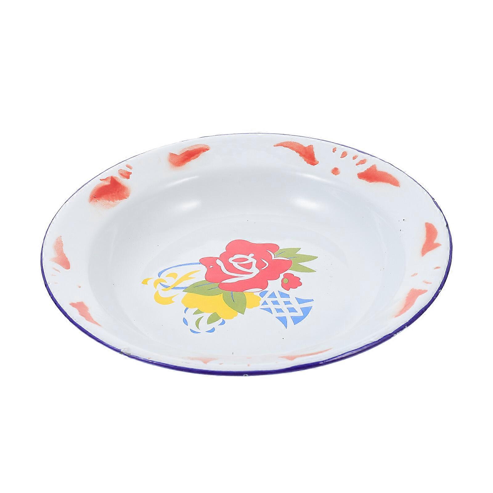 Emaille Snack Teller Chinesische Art Essen Servieren Teller Essen Tablett Geschirr